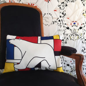 coussin Mondrian ours blanc françois pompon