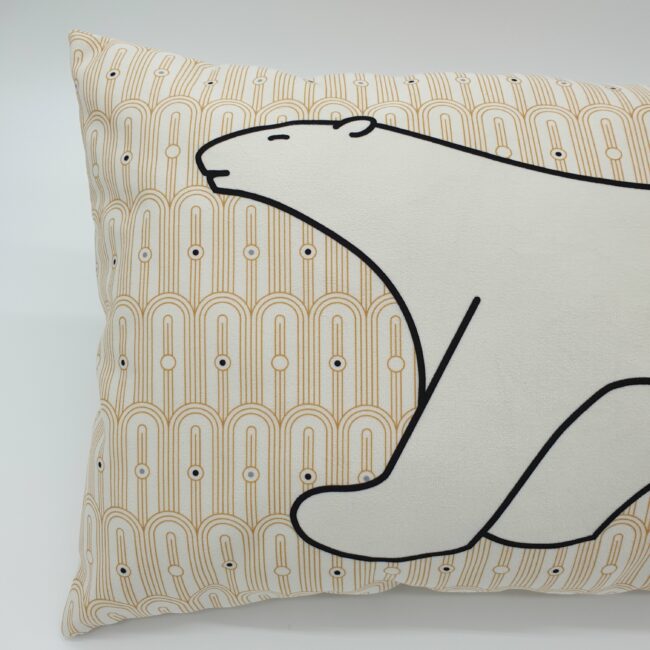 coussin art déco blanc ours françois pompon