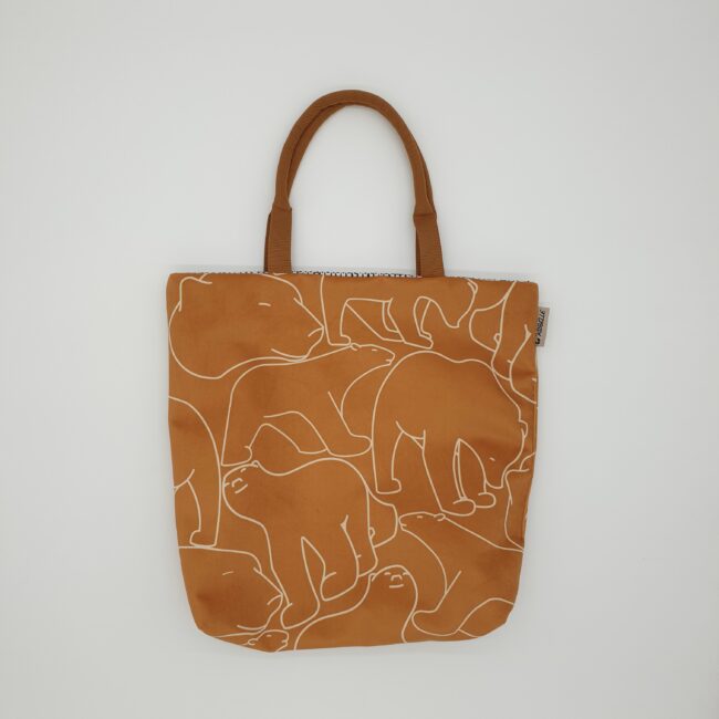 Sac réversible caramel beige et marine – Image 2