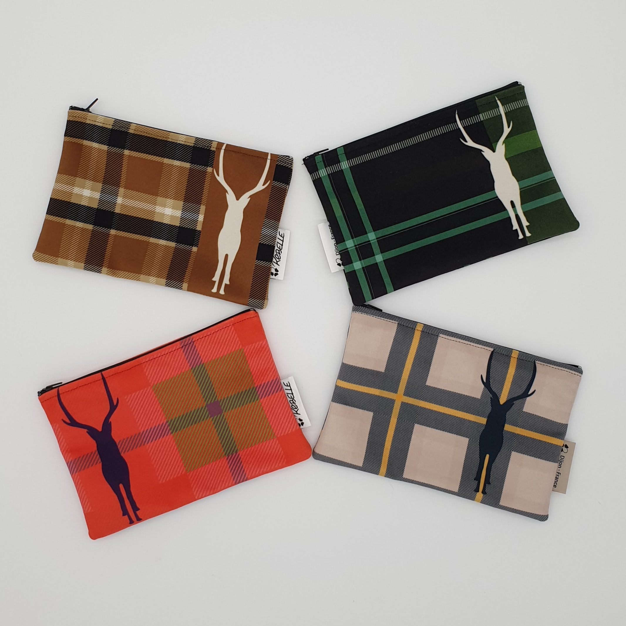 Trousse cerf gris jaune écossais – Image 3