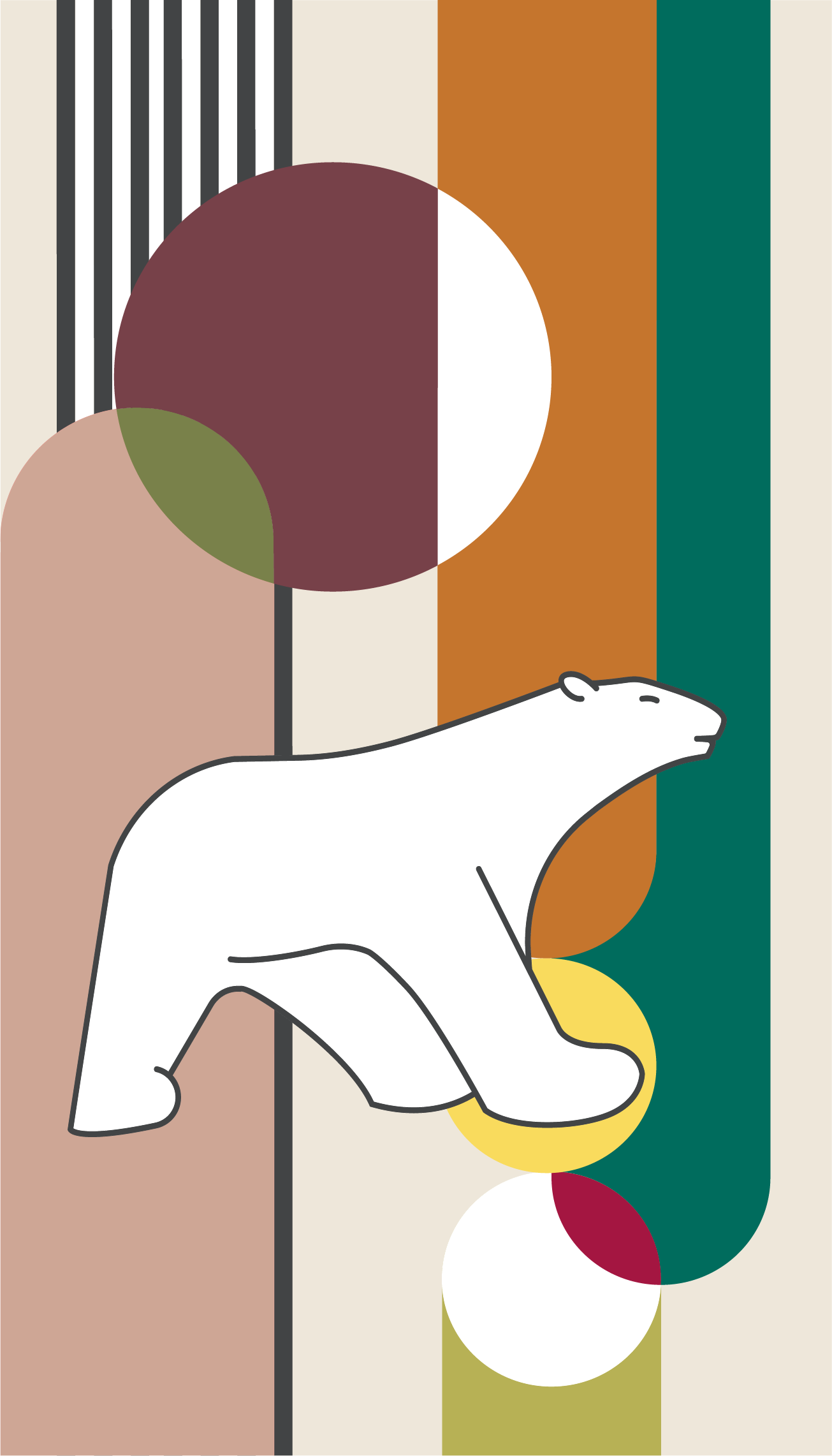 Kakémono ours couleurs pastelles – Image 3