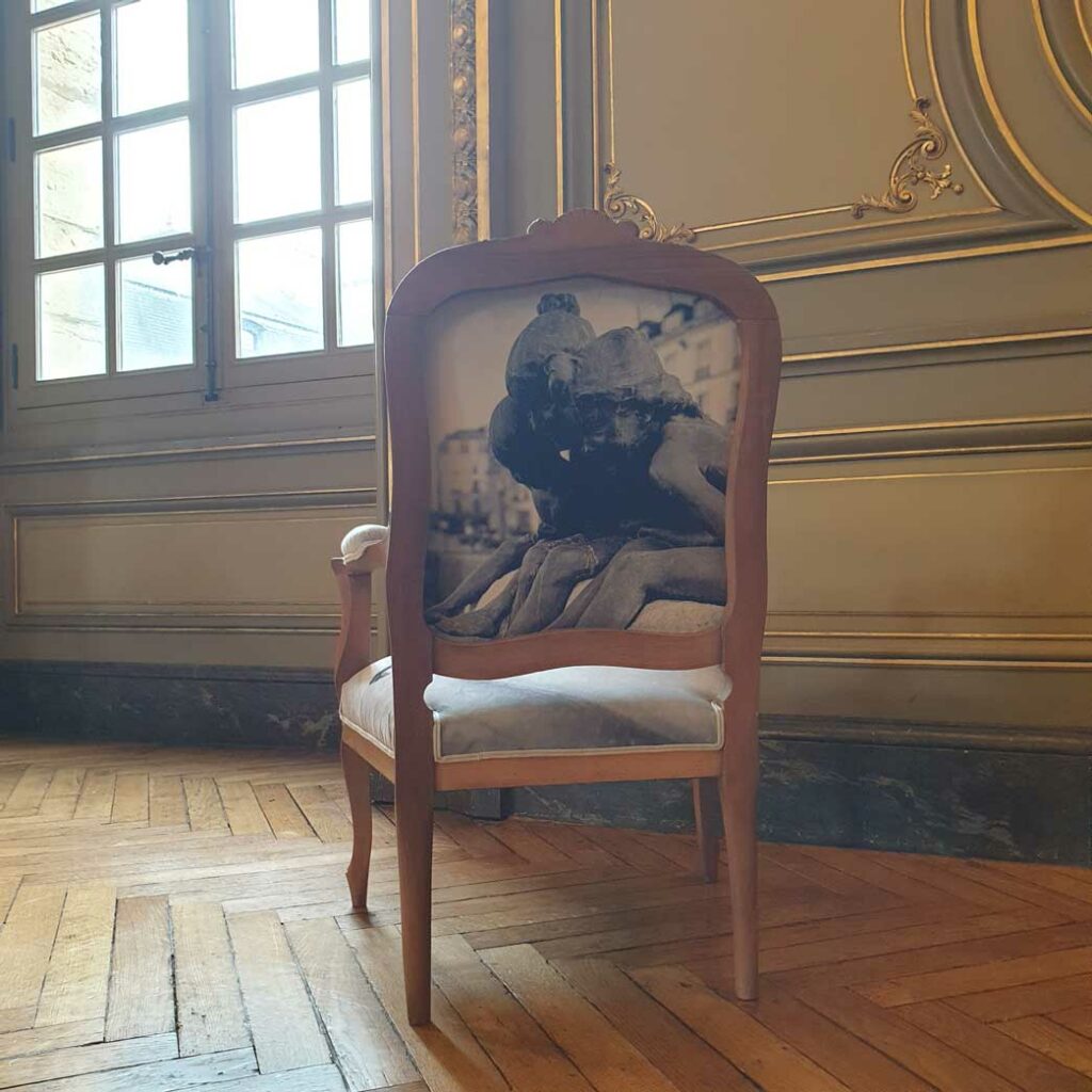fauteuil Louis XV tissu photo N&B