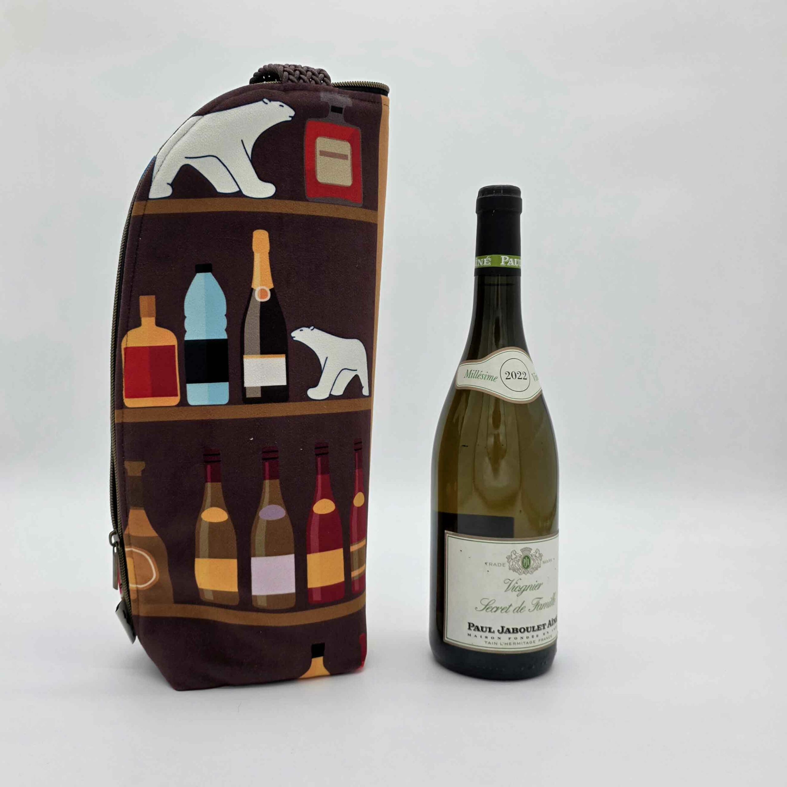 sac isotherme pour bouteille ours pompon