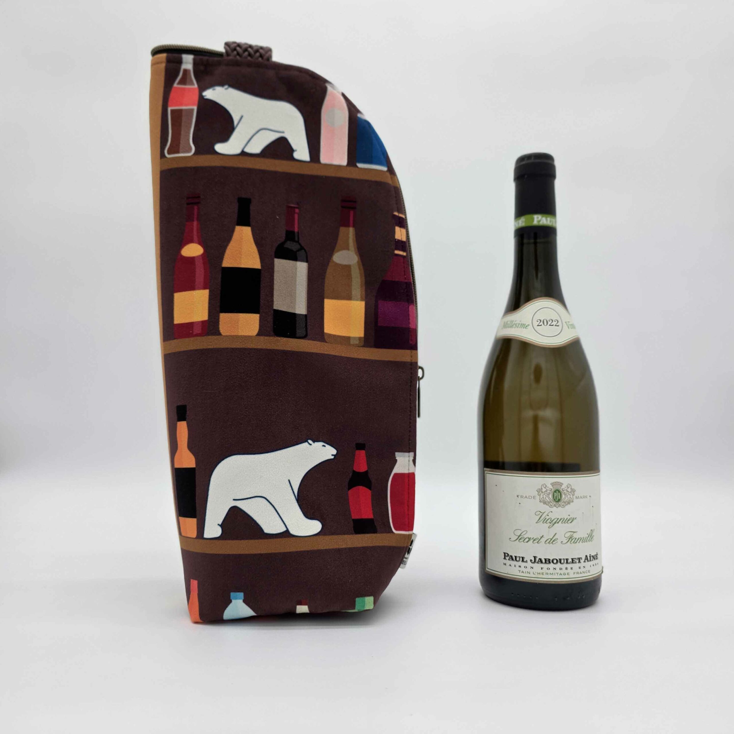 sac isotherme pour bouteille ours pompon